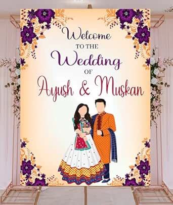 Theme My Party Custom Indian Wedding Ceremony Welcome Sign Board ...