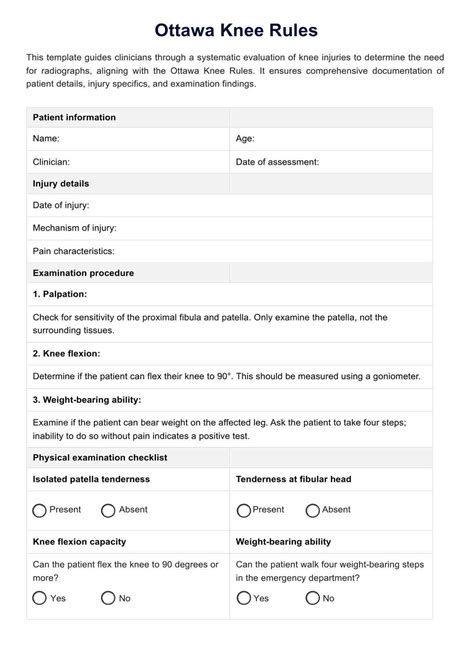 Ottawa Ankle Rules & Example | Free PDF Download