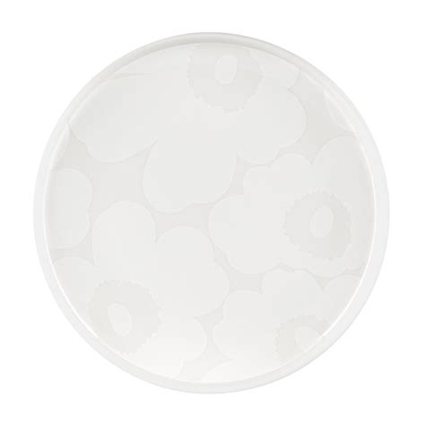 Marimekko Oiva - Unikko plate, 20 cm, off-white - white | Pre-used ...