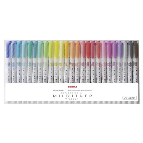 Zebra Pen Highlighter Pens Mildliner 25 Color Set Wkt7 C, Multicolor ...