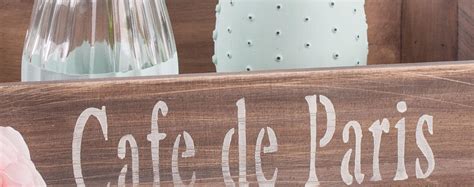 Holzkiste "Cafe de Paris" mit Glasvasen – Bastelidee – Rayher