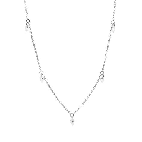 PRIMROSE Sterling Silver Cubic Zirconia Marquise Station Necklace