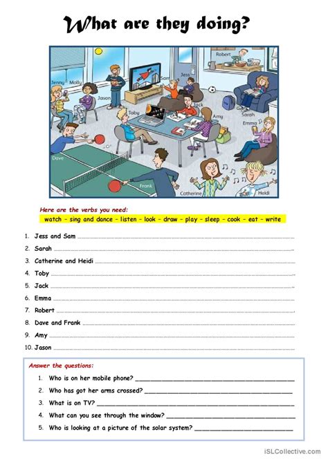 What are they doing? general gramma…: English ESL worksheets pdf & doc