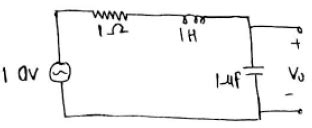 The circuit shown in the figure is in series resonance at a frequency ...