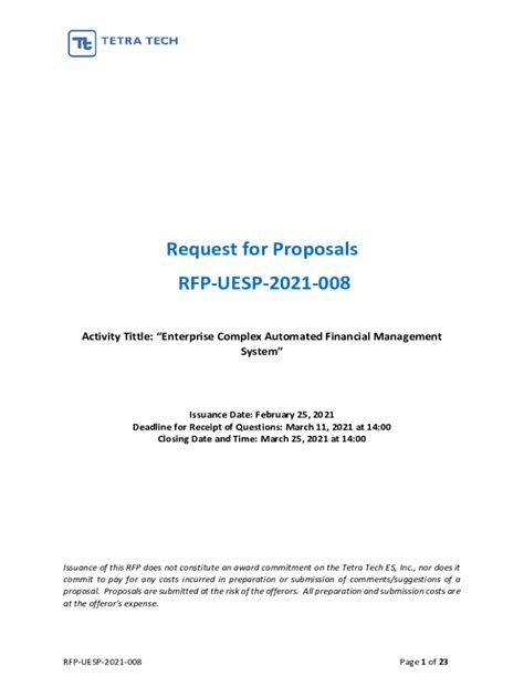 Fillable Online Request for Proposals RFP-UESP-2021-008 Fax Email Print ...