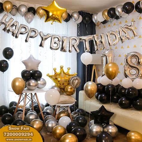 Snow Fair- Milestone Birthday Party Decoration Full Set -Gold and Blac