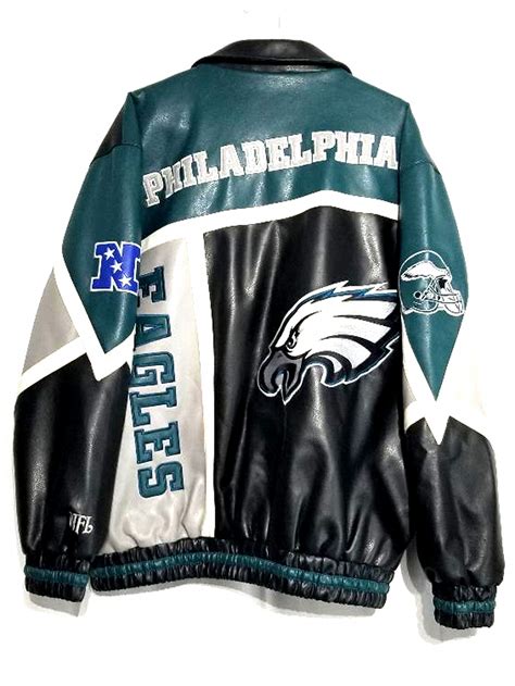Vintage NFL Philadelphia Eagles Leather Jacket Full Zip Men’s Size XL ...