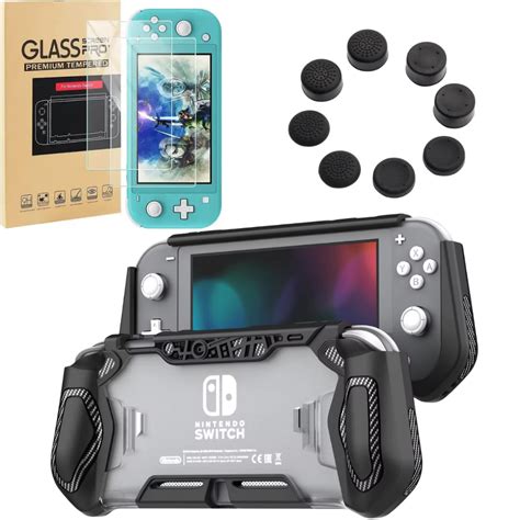 Case Capa Tpu para Nintendo Switch Lite + Película de vidro + 4 Grips ...