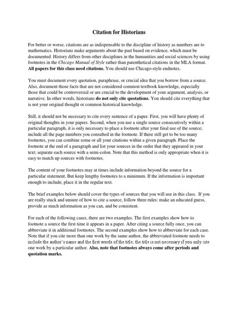 A Guide To Chicago Citation | PDF | Citation | Note (Typography)