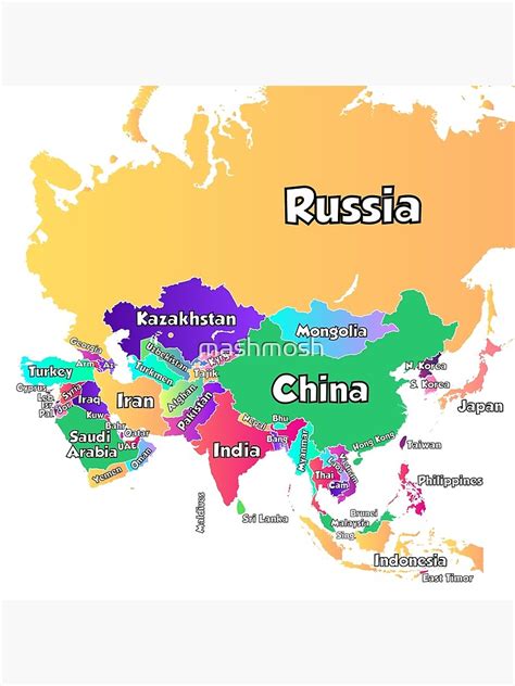 Asia Map Countries Labeled 的图像结果