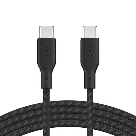Belkin USB-C to USB-C Braided 6.6 feet (2 meters) 100W PD, Fast Charge ...