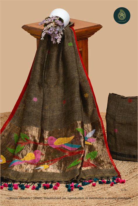 hand woven linen jamdani suit set oh wow – EthnicElement