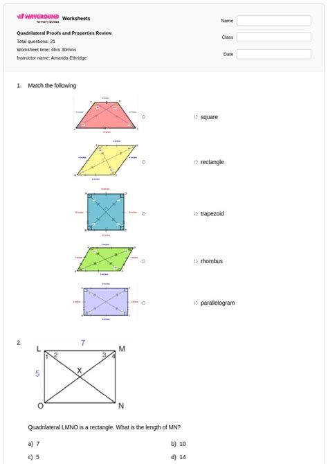 50+ Quadrilateral Proofs worksheets for Class 10 on Wayground | Free ...