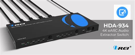 OREI eARC 4K 60Hz Dolby Atmos Audio Extractor Switch with 3 Inputs ...