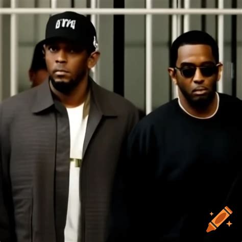 Drake and Diddy sharing a kiss on Craiyon