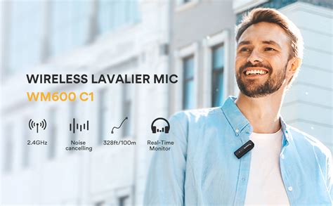 MAONO WM600 Wireless Collar Mic with Noise Cancellation for Youtubers ...