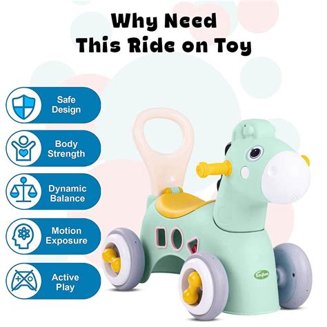 Baybee Pinto Horse Push Car Rider for Kids with Smooth Wheels Baby Car ...