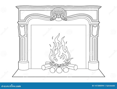 How To Draw A Fireplace