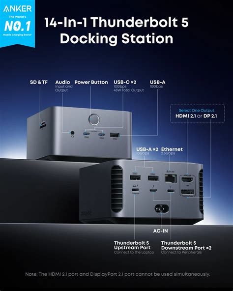 Anker Prime 14-in-1 Thunderbolt 5 Docking Station (8K Display, 140W Po ...