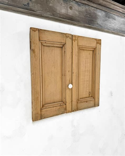 Pareja de puertas de armario paneladas de pino inglés del siglo XIX en ...