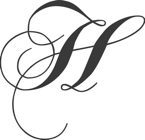 Uppercase H Cursive