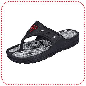 Unistar Black Acupressure Slippers|Flip-Flops|Natural Leg Foot Massager ...