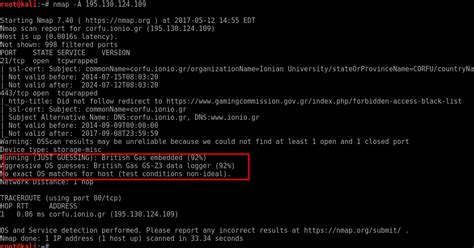Nmap Operating System 的图像结果