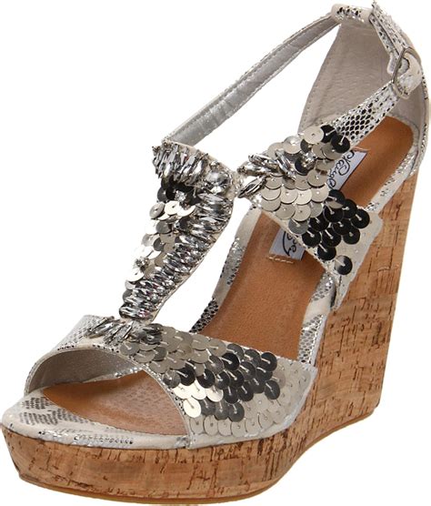 Buy Naughty Monkey Women's Belize Wedge Sandal,Silver,7.5 M US at Amazon.in