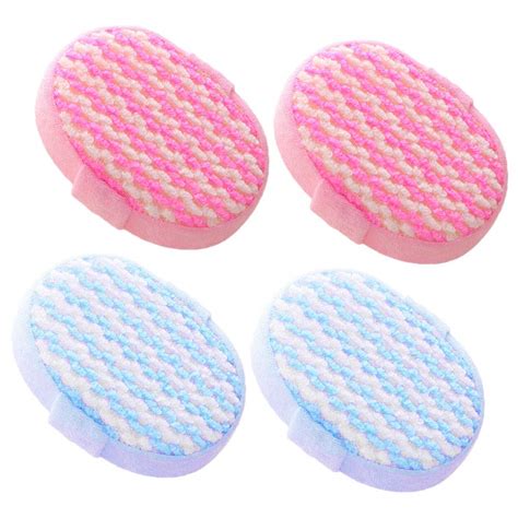 Buy 4pcs Bath Sponge Pads Soft Bath Exfoliating Scrubber Body Cleaning ...