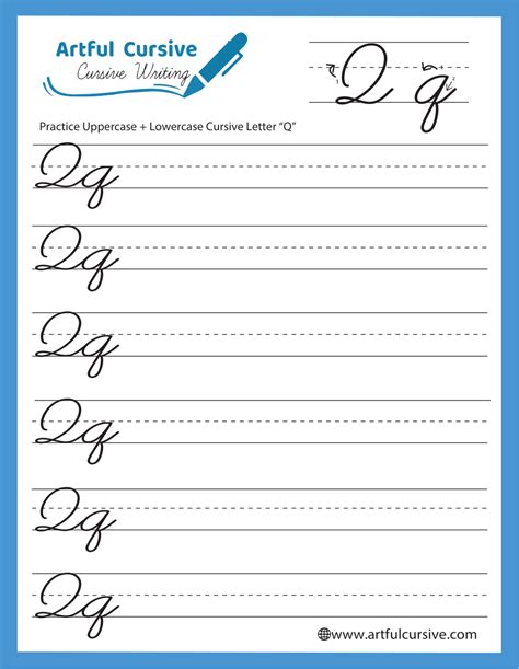 Image result for Cursive Q Practice Sheets