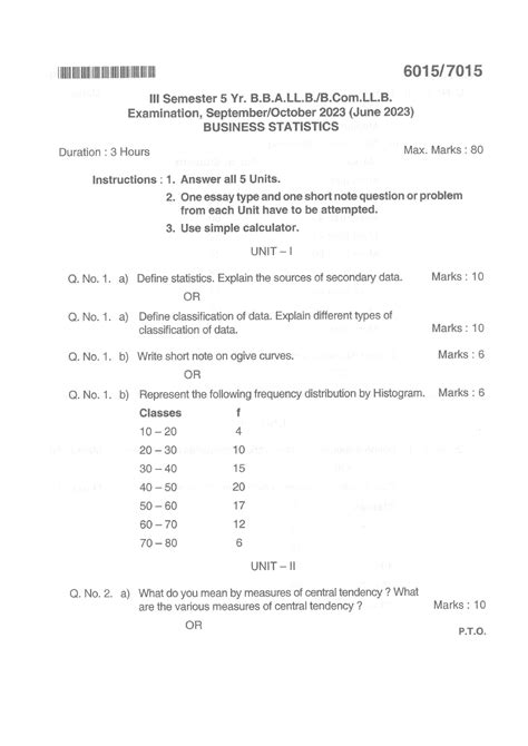 Business Statistics Oct 2023 80 - Family law - Studocu