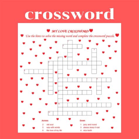 Valentine's Day Crossword Puzzle Printable