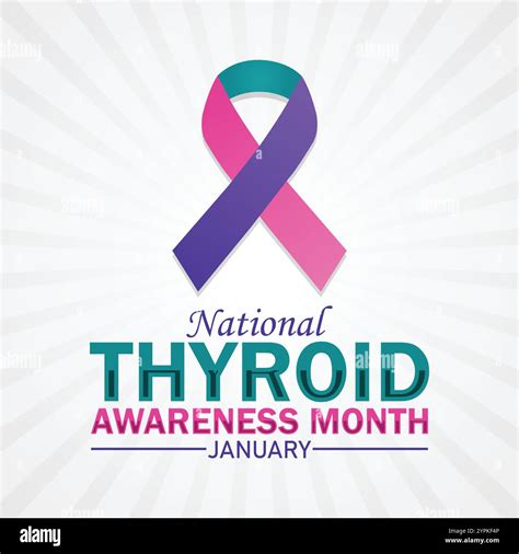National Thyroid Awareness Month January Vector illustration. Holiday ...