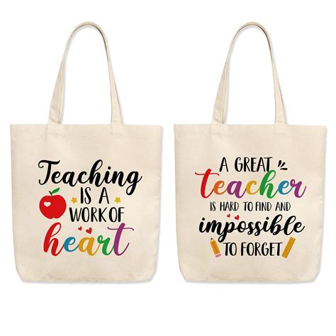 Teacher Appreciation Tote Bags - Adorable Canvas Bags for Teachers