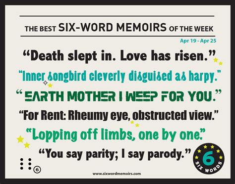 Six Word Memoirs About Love