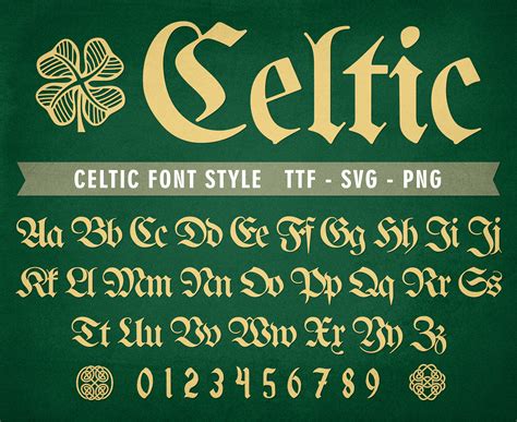 Celtic Font Irish Font Gaelic Font Tattoo Font Celtic Lettering Celtic ...