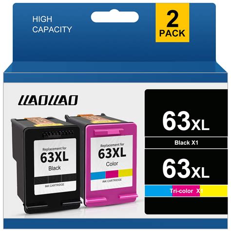 63XL Ink Cartridges Black and Color Combo Pack for HP Ink 63 XL ...