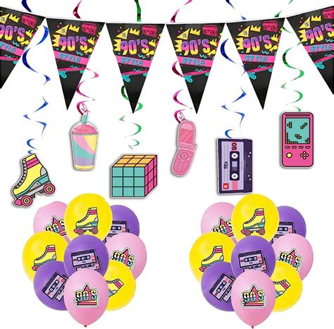 25 Pcs Back to the 90s Party Decorations, Including | Ubuy India