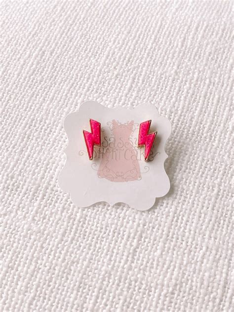 Pink lightning earrings – Artofit