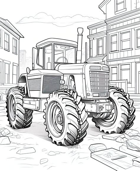 Construction Site Coloring Page