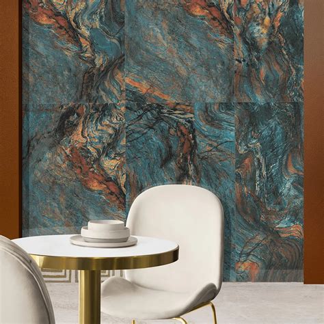 Fusion Blue Rectified Shiny Glazed Porcelain Floor Tile - 600 x 1200mm