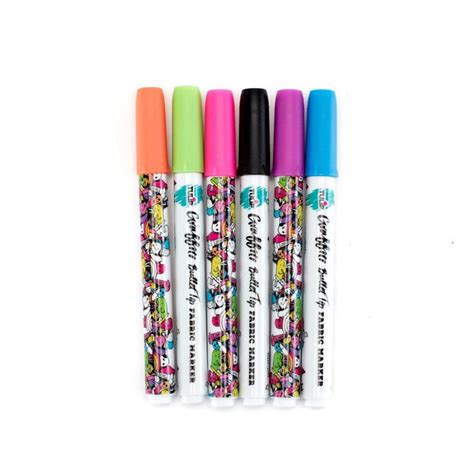 Tulip Graffiti Bullet Tip Fabric Markers 6 Pack — Toycra