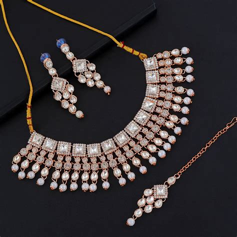 Send Shimmering Jewellery Set with Stone Work Online - GAL22-109195 ...