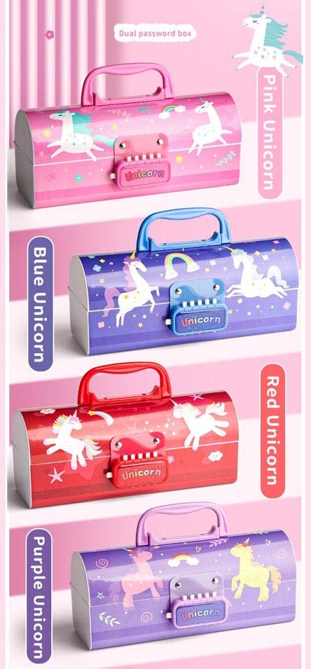 Kawaii Secret Box - Cute Unicorn Pencil Box with Dual Locks !! – Viaana ...
