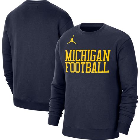 Men's Jordan Brand Navy Michigan Wolverines Wordmark Pullover Sweatshirt