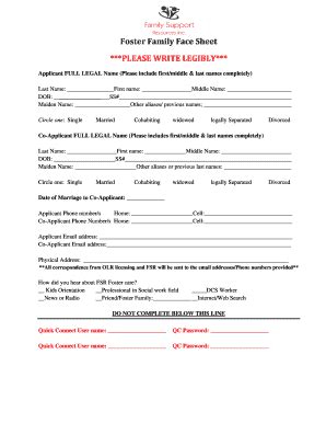 Fillable Online Applicant FULL LEGAL Name (Please include first/middle ...