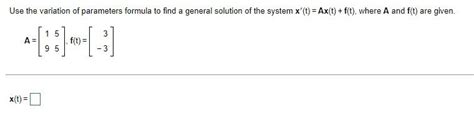 Image result for Variation of Parameters with Matrices Formula