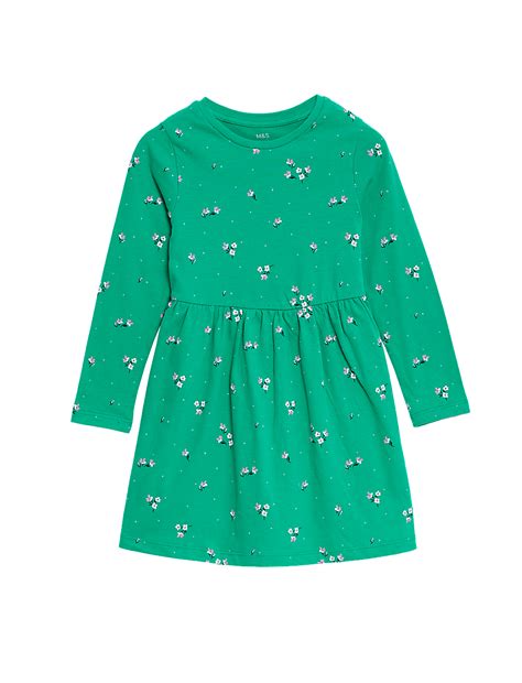 Buy Pure Cotton Floral Dress (2-8 Yrs) at Marks & Spencer