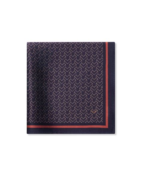 Buy Noaa - Dark Purple Monogram Print 100% Silk Pocket Square| Rare Rabbit