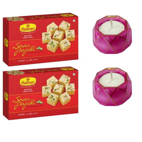 Haldiram's Nagpur Soan Papdi (Elaichi Flavour)1 kg Pack of 2 with 2 ...